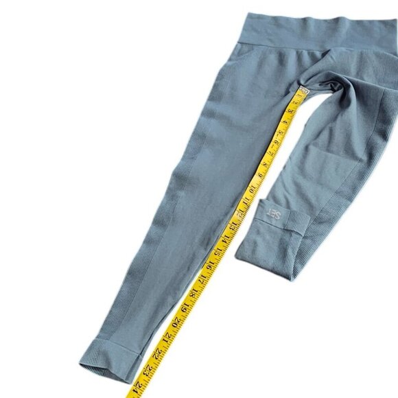 SET Active Sculpt Flex Leggings, Blue, Ribbed Details, Athletic, Size Medium - Picture 5 of 8